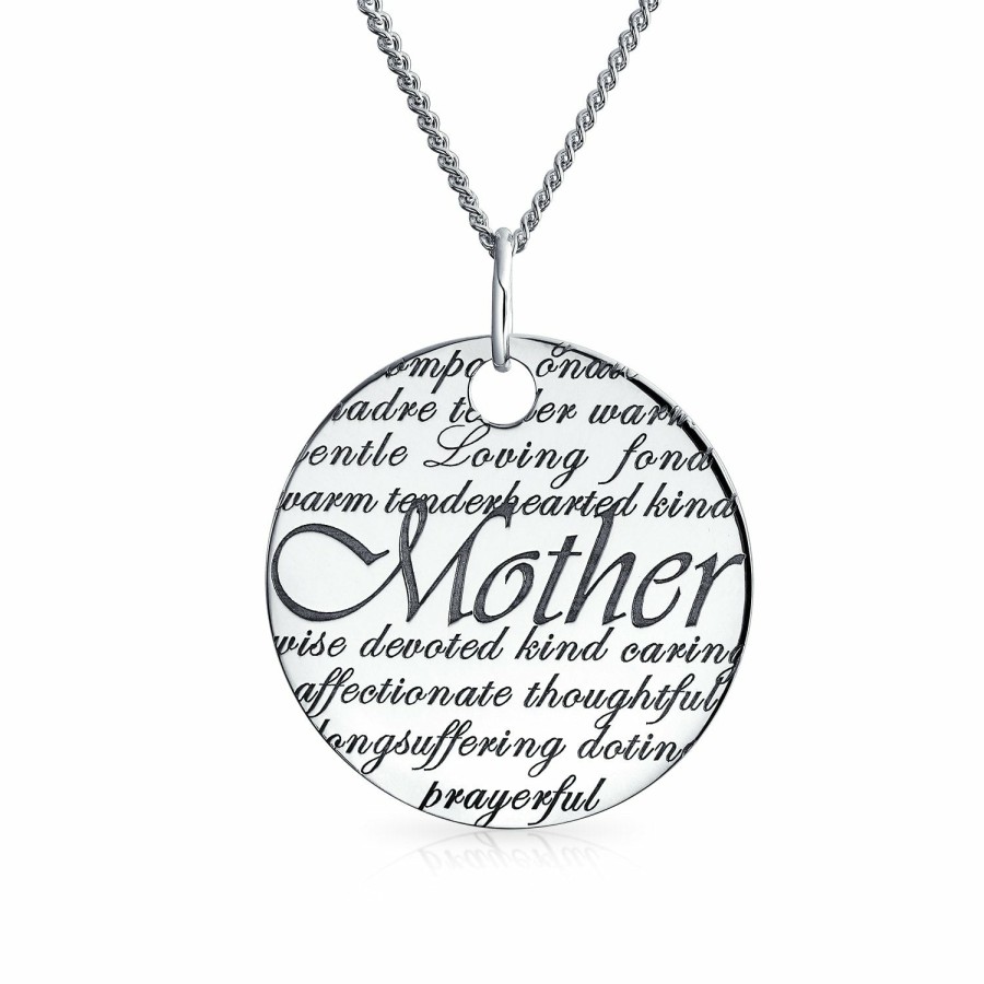 Shop Women Bling Jewelry | Mothers Day Gift Personalize Word Quote 2Pc Disc Pendant Necklace