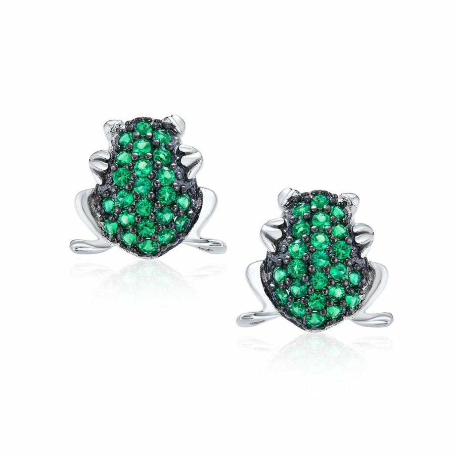 Shop Women Bling Jewelry Stud Earrings | Green Frog Todd Cubic Zirconia Cz Stud Earrings .925 Sterling Silver