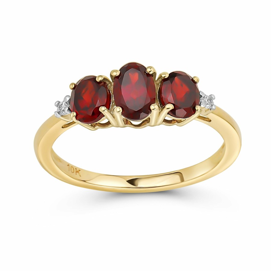 Shop Women Bling Jewelry Unique Rings | Natural Gemstone 3 Oval Stone Trilogy Trinity Ring Gold Plated .925 Sliver