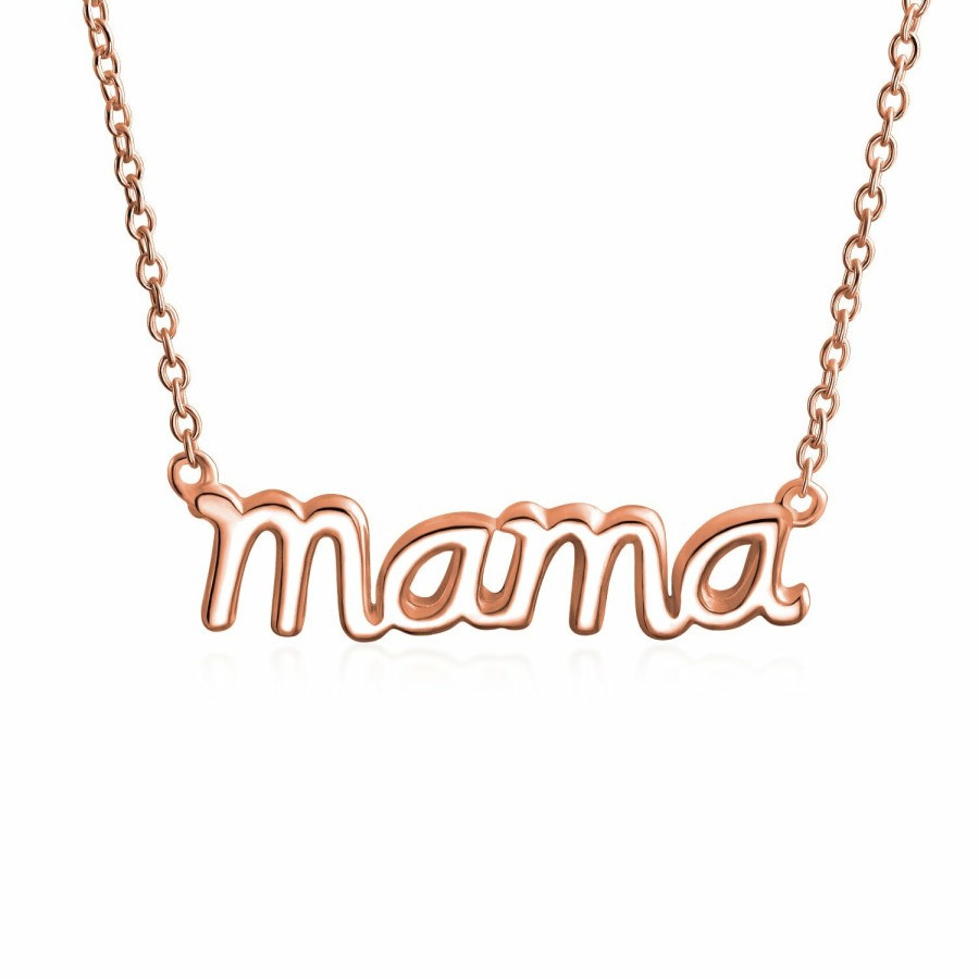 Shop Women Bling Jewelry Pendant Necklaces | Mama Word Pendant Necklace Mother Plated .925Sterling