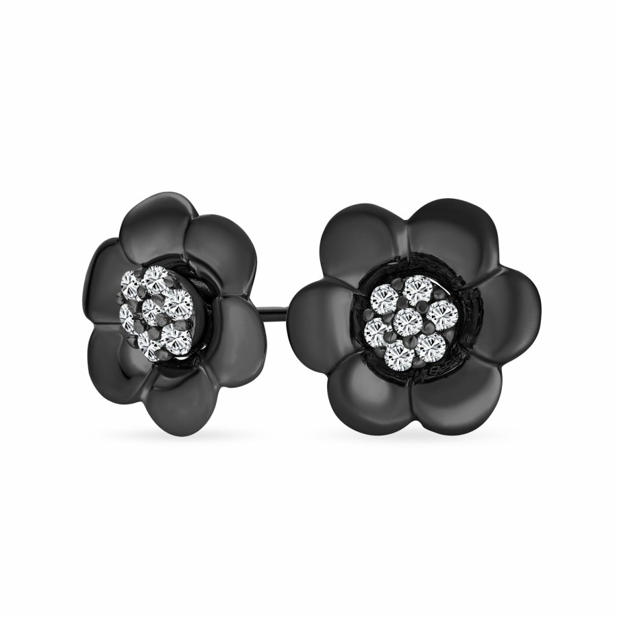 Shop Women Bling Jewelry Stud Earrings | 2 In 1 Dainty Cz Stud Center Petal Flower Jacket Stud Earrings