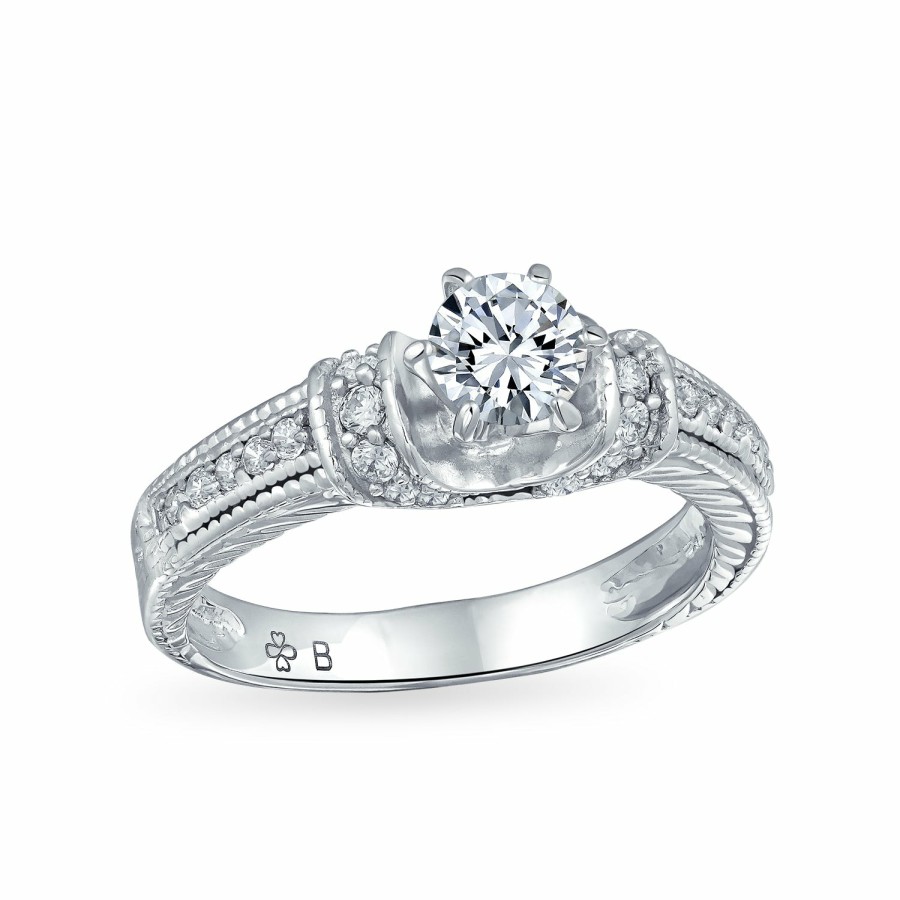 Shop Women Bling Jewelry Engagement Rings | 1Ct Solitaire U Set 6 Prong Aaa Cz Engagement Ring .925 Sterling Silver