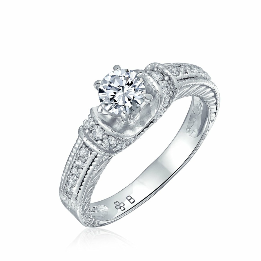 Shop Women Bling Jewelry Engagement Rings | 1Ct Solitaire U Set 6 Prong Aaa Cz Engagement Ring .925 Sterling Silver