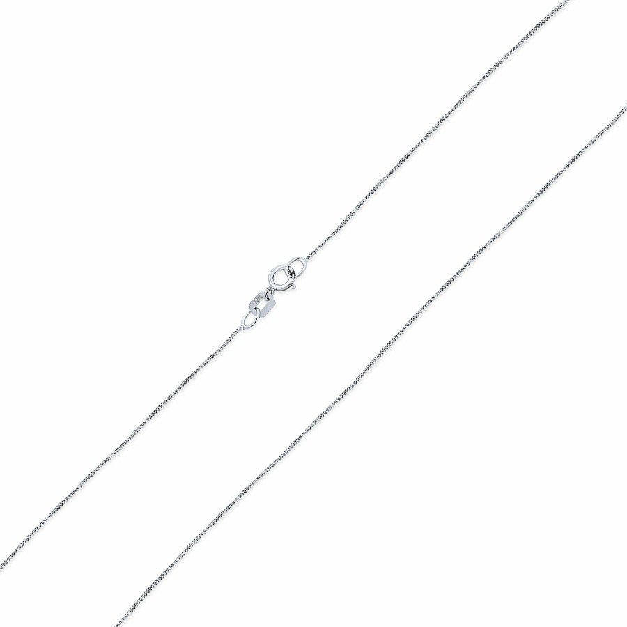 Shop Women Bling Jewelry Chains Necklaces | Thin Real 14K White Yellow Rose Gold Cable Box Chain Necklace 14-24"