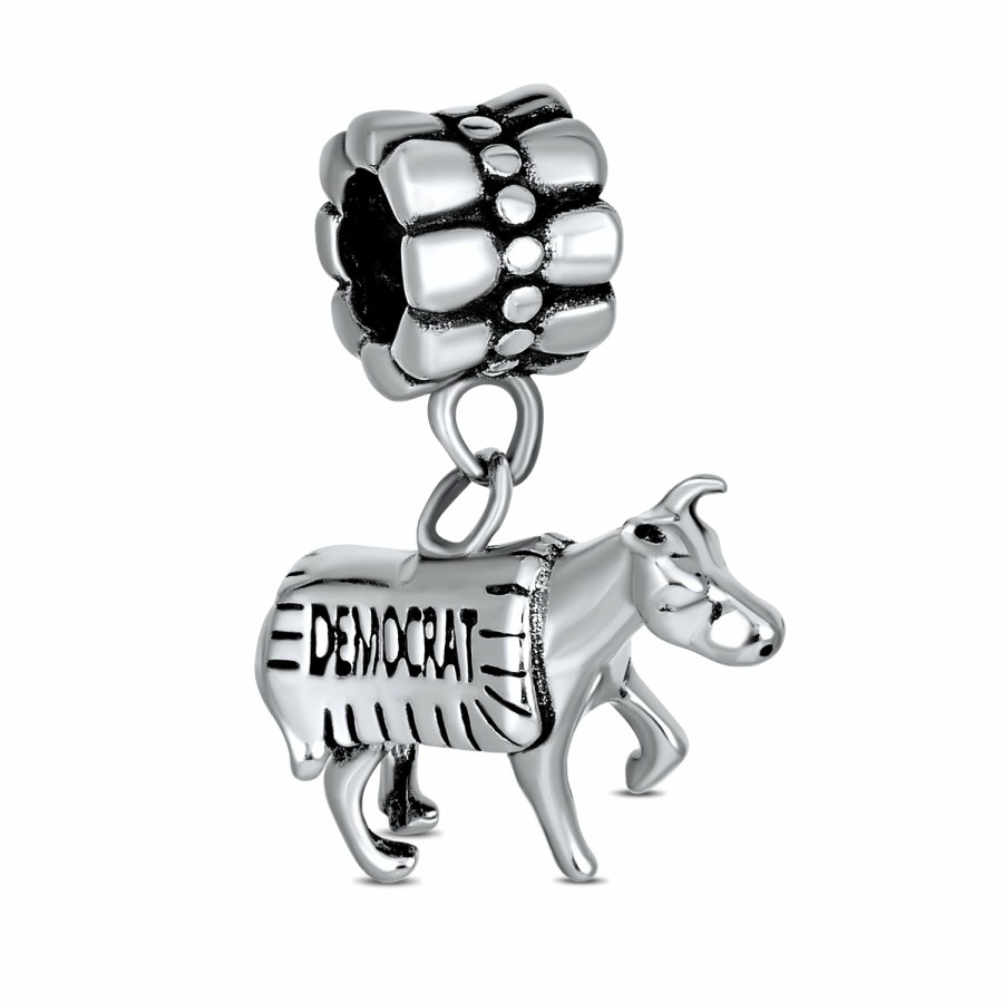 Shop Women Bling Jewelry Animal Beads | Patriotic Political Party Animal Dangle Bead Charm Sterling Silver