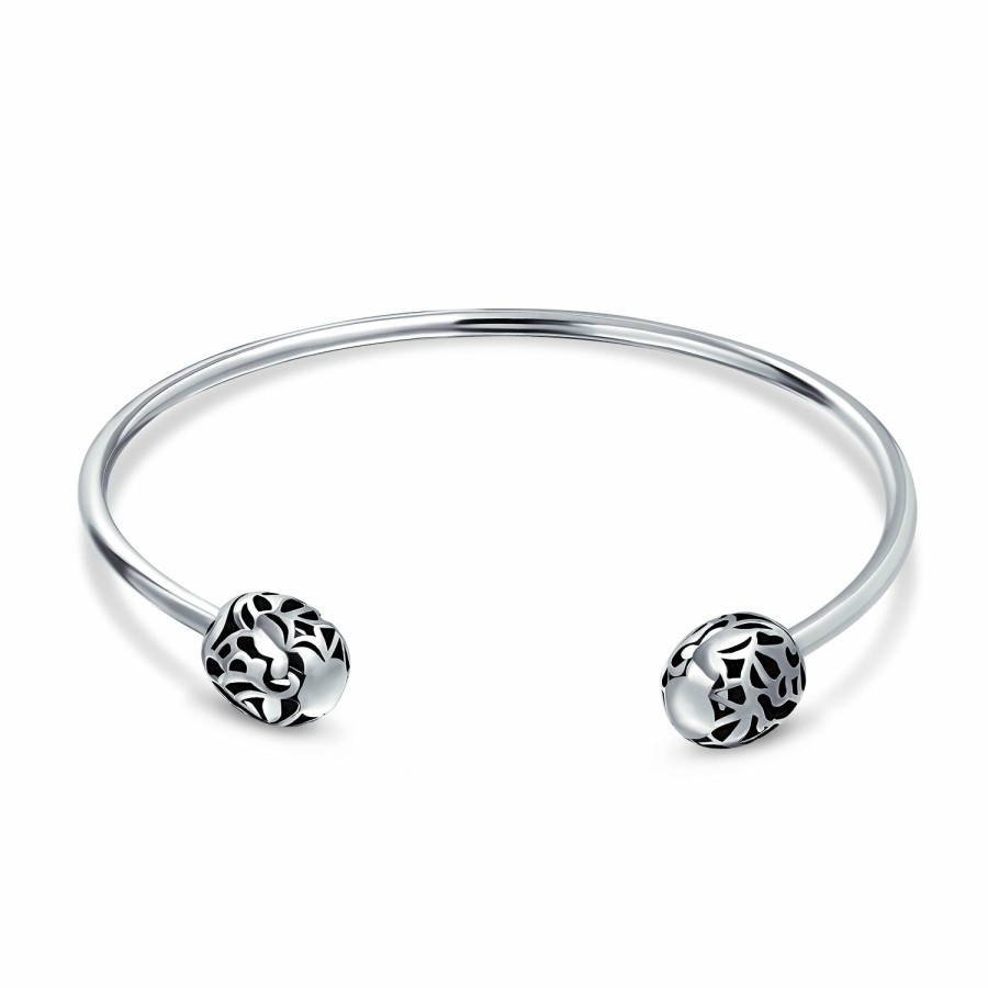 Shop Women Bling Jewelry Unique Bracelets | Ball Screw Starter Charm Bangle Cuff Beads Bracelet Sterling Silver