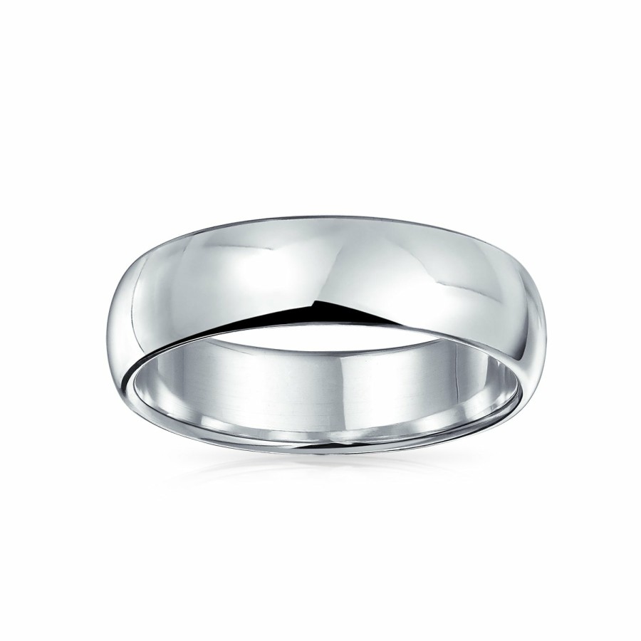 Shop Men Bling Jewelry Mens Rings | Couples Wedding Band Ring Solid .925 Sterling 5Mm Comfort Fit Silver