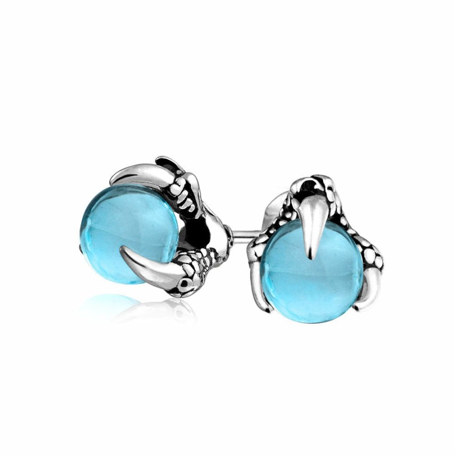 Shop Women Bling Jewelry Stud Earrings | Orb Dragon Claw Translucent Colors Ball Stud Earrings Stainless Steel