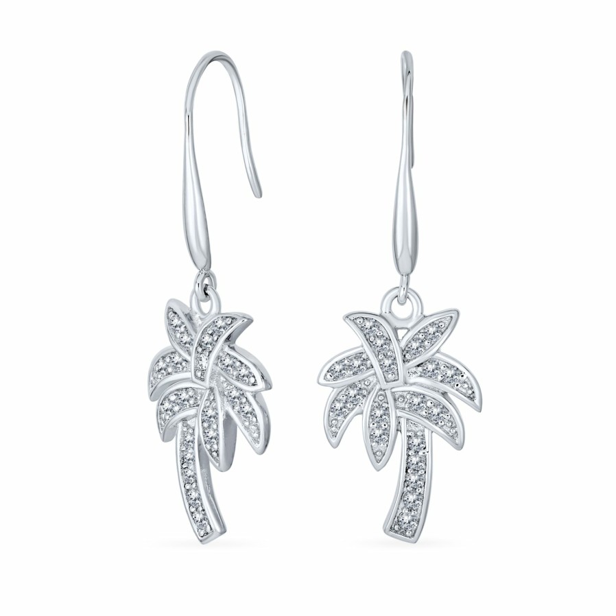 Shop Women Bling Jewelry Delicate Bracelets | Cz Cubic Zirconia Palm Tree Earrings Pendant Anklet .925 Sterling