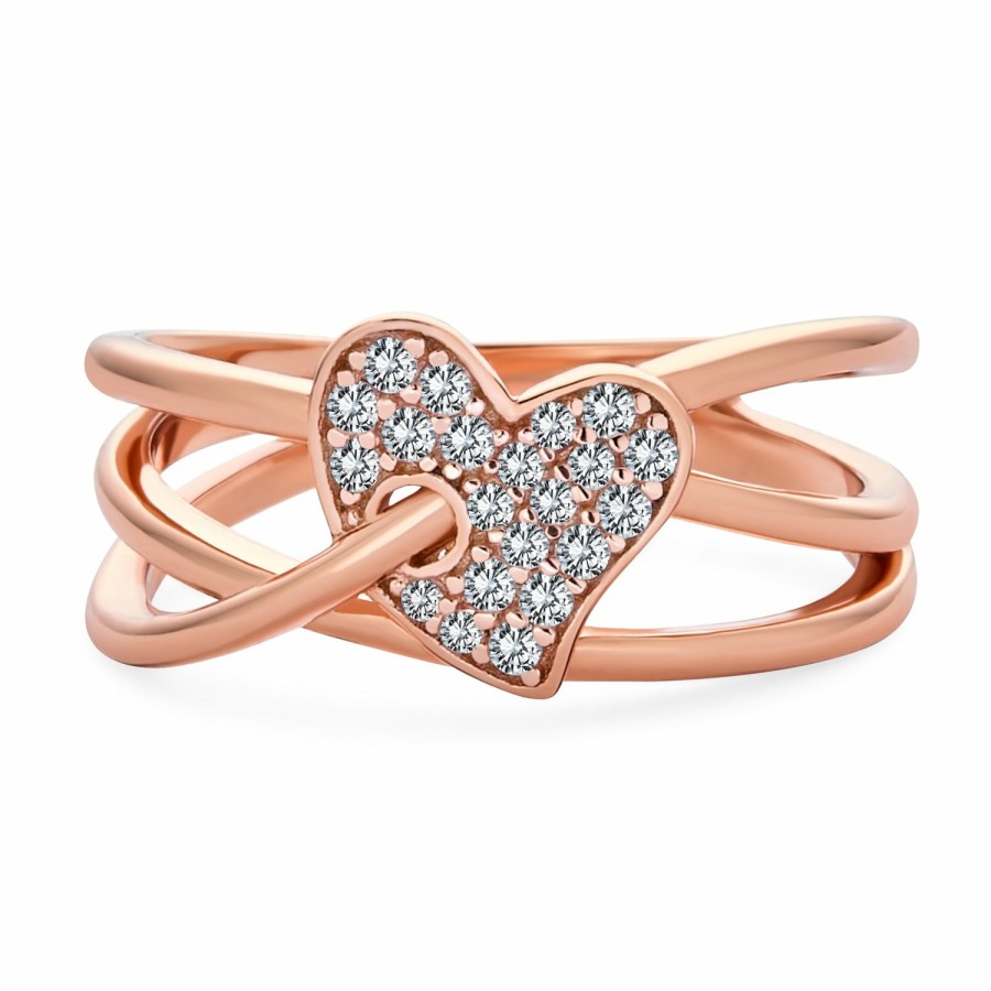 Shop Women Bling Jewelry Engravable Rings | Dainty Cz Infinity Heart Ring .925 Sterling Silver