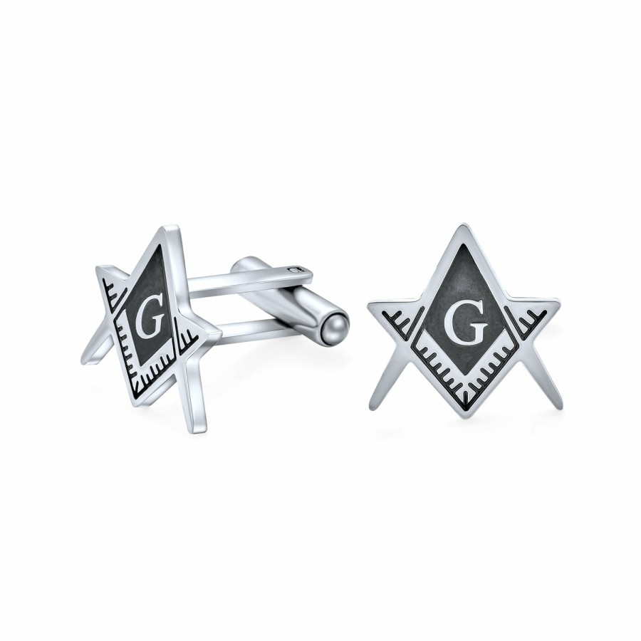 Shop Men Bling Jewelry Cufflinks | Freemasons Masonic Compass Cufflinks Gold Plated Stainless Steel