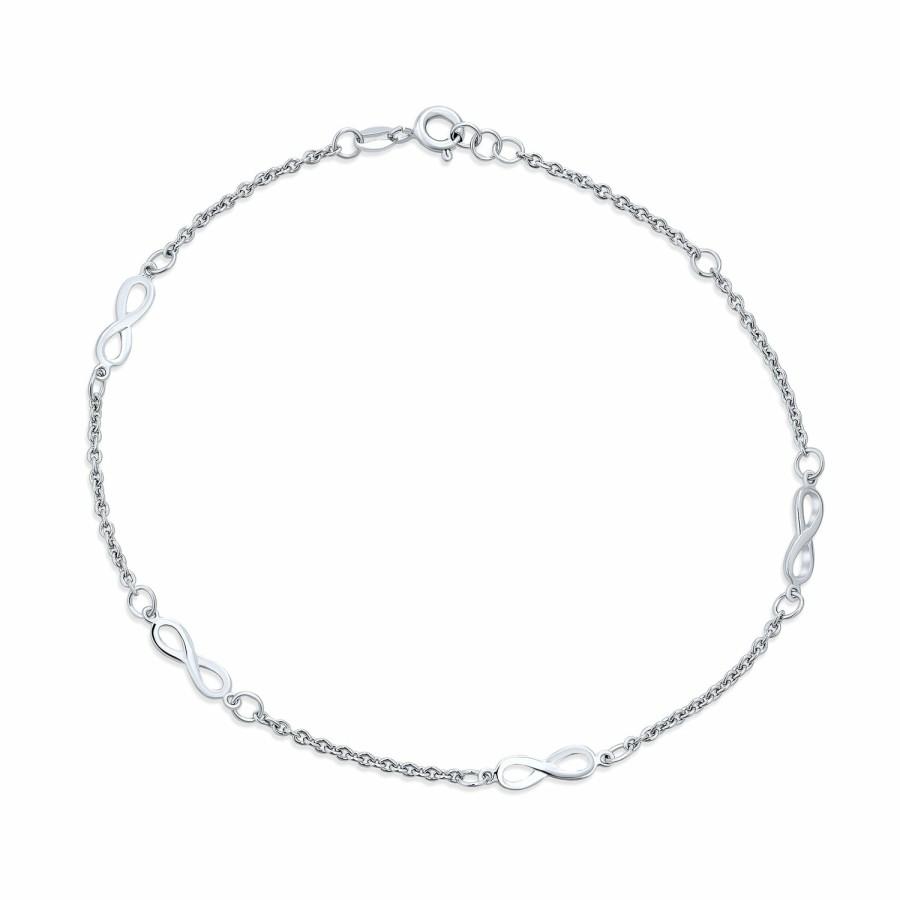 Shop Women Bling Jewelry Ankle Bracelets | Figure Eight Love Knot Infinity Anklet Bracelet .925Sterling Silver