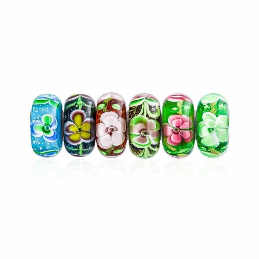 Shop Women Bling Jewelry Glass Crystal Beads | Assorted Set Multi Color Flowers Murano Glass Bead Charm .925 Silver