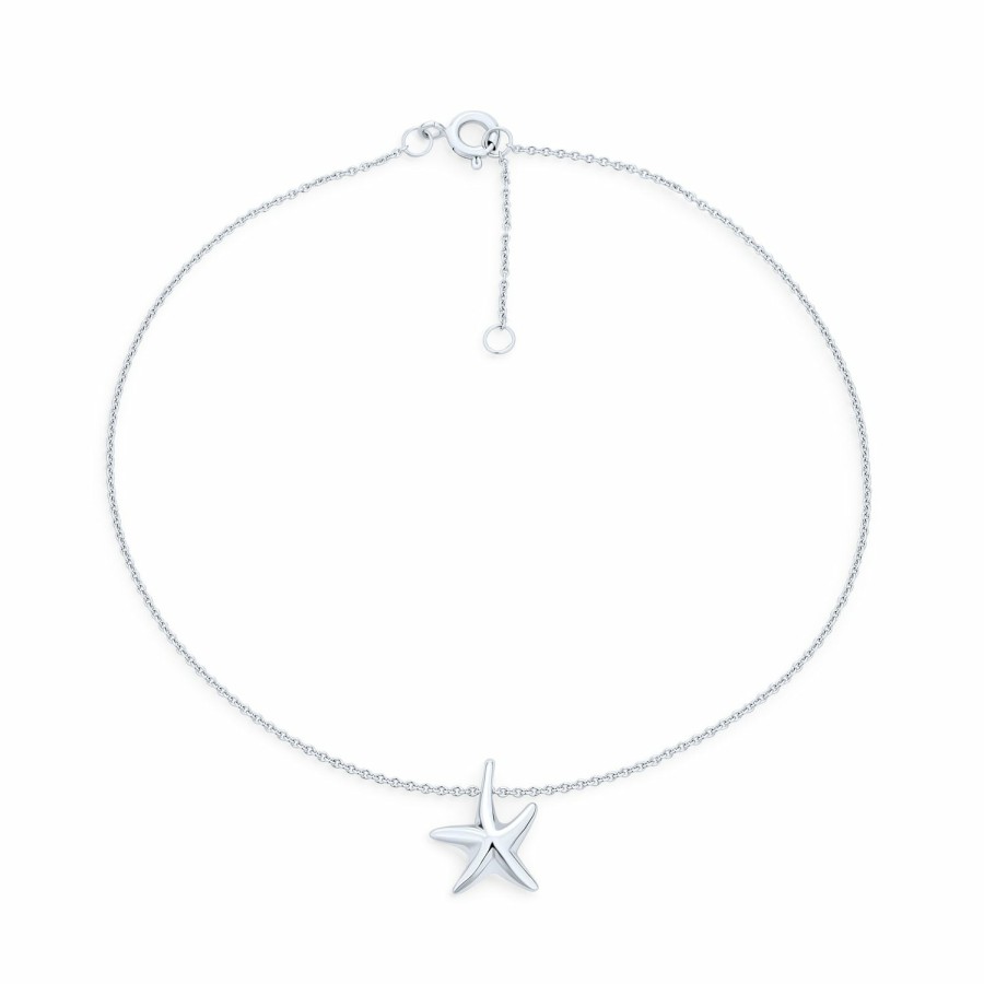 Shop Women Bling Jewelry Ankle Bracelets | Nautical Starfish Beach Charm Anklet Ankle Bracelet Sterling Silver