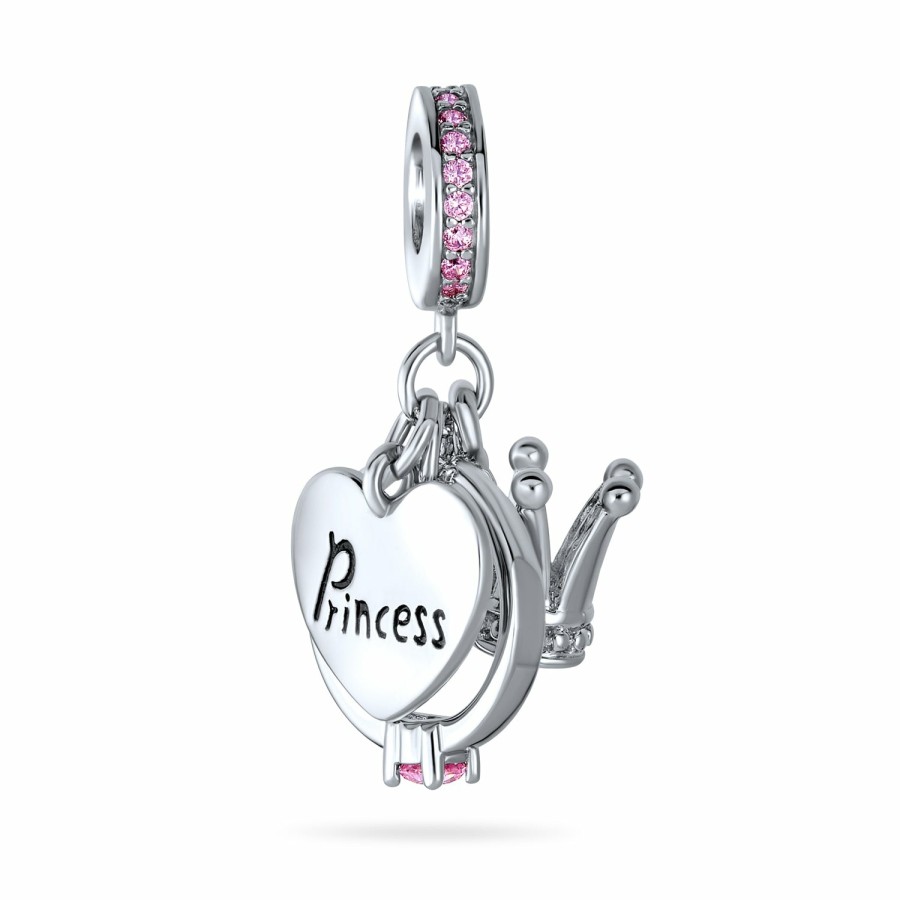 Shop Women Bling Jewelry Travel Charms Beads | Princess Heart Crown Ring Queen Bumble Bee Charm Bead Sterling