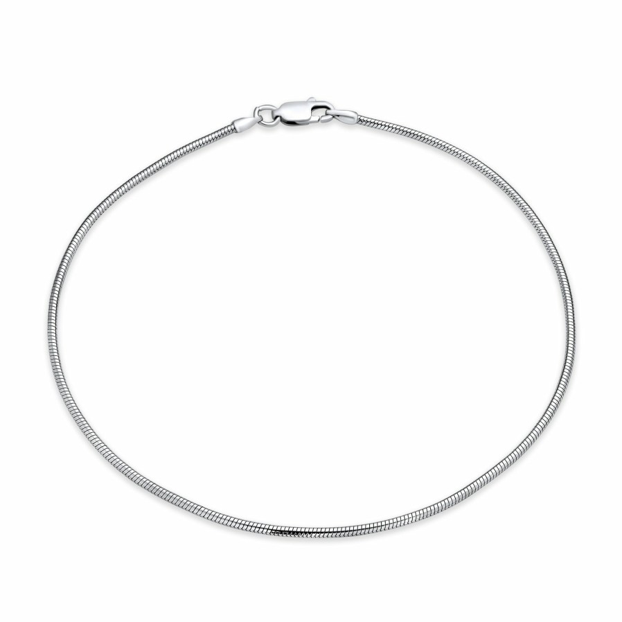 Shop Women Bling Jewelry Ankle Bracelets | Plain Snake Chain Anklet Ankle Bracelet .925 Sterling Silver 9 Inch