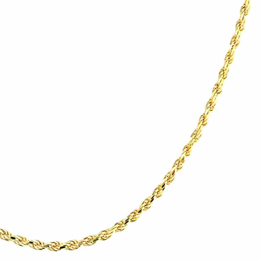 Shop Women Bling Jewelry Chains Necklaces | Rope Link Chain040 Gauge Necklace Gold Plated Sterling Silver 16 20