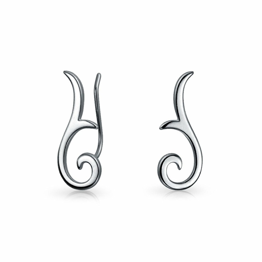 Shop Women Bling Jewelry Ear Cuffs, Cartilage Earrings | Ear Pin Crawler Climbers Earrings Plated Sterling