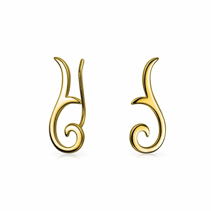 Shop Women Bling Jewelry Ear Cuffs, Cartilage Earrings | Ear Pin Crawler Climbers Earrings Plated Sterling