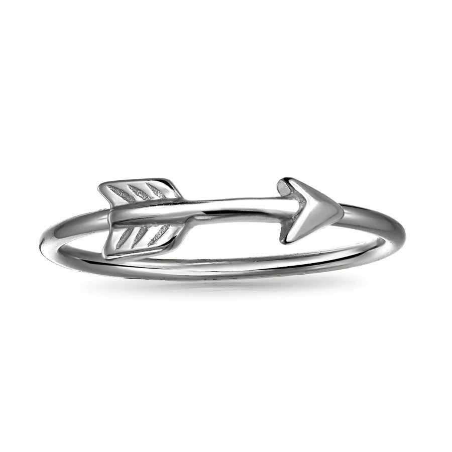 Shop Women Bling Jewelry Unique Rings | .925 Sterling Silver Midi Knuckle Thin 1Mm Band Cupids Love Arrow Ring