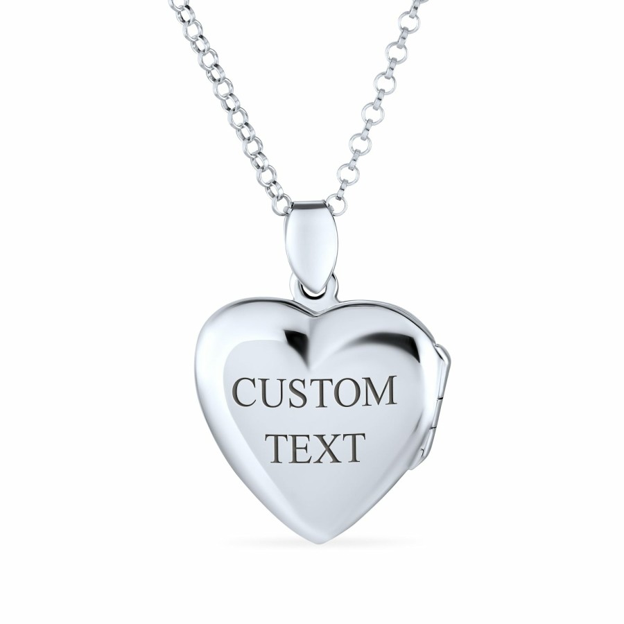 Shop Women Bling Jewelry Lockets | I Love You Heart Locket That Holds Picture Photo Holder Pendant Silver