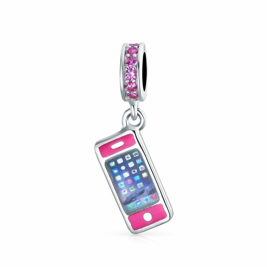 Shop Women Bling Jewelry Dangle Beads | Cellular Cell Smart Mobile Phone Dangle Charm Bead Sterling Silver