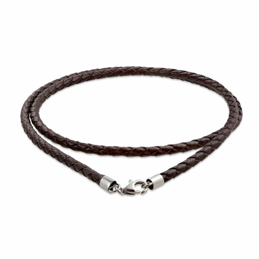 Shop Women Bling Jewelry Chains Necklaces | Unisex Genuine Leather Braid Rope Necklace Pendant Cord 14 -24 Inch