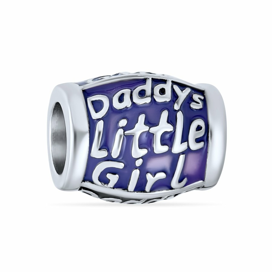 Shop Women Bling Jewelry Unique Charms | Daddys Girl Words Fathers Love Daughter Cz Charm Bead .925 Silver