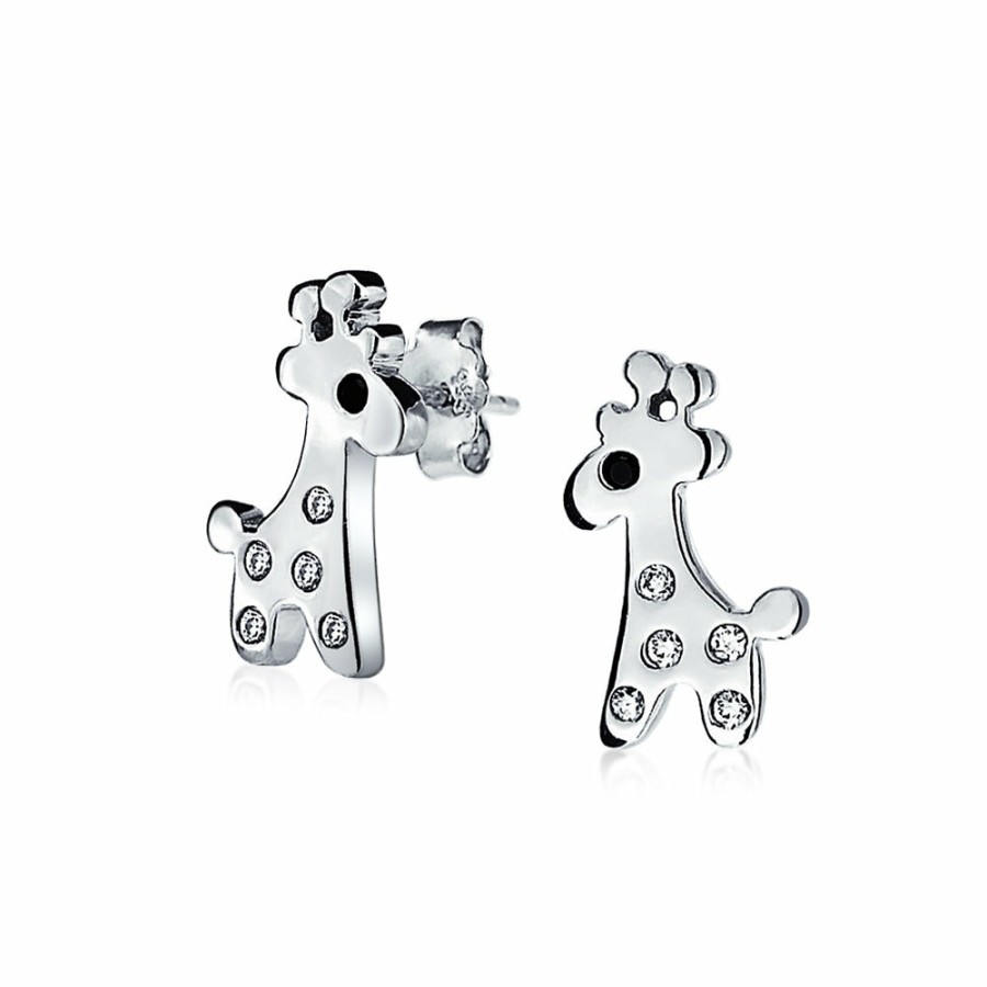 Shop Women Bling Jewelry Stud Earrings | Lover Cartoon Cubic Zirconia Giraffe Stud Earrings Sterling Silver