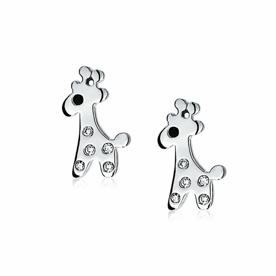 Shop Women Bling Jewelry Stud Earrings | Lover Cartoon Cubic Zirconia Giraffe Stud Earrings Sterling Silver