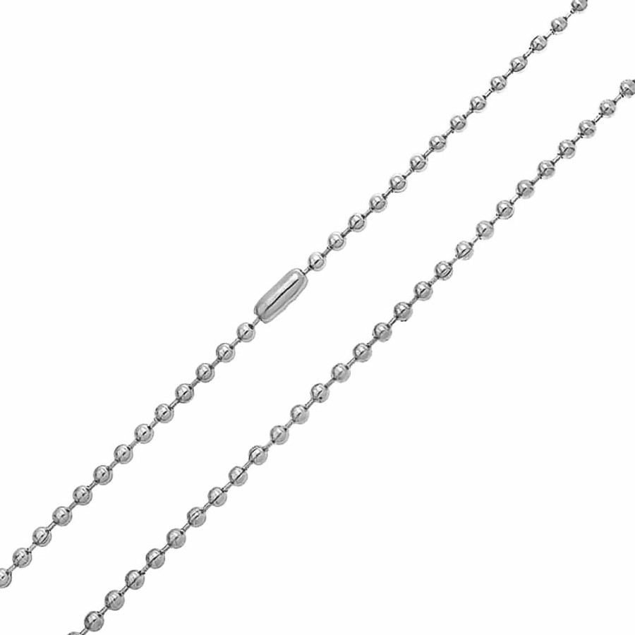 Shop Women Bling Jewelry Chains Necklaces | Shot Bead Ball Chain Necklace Gold Silver Stainless Steel Men 3Mm 18-30"