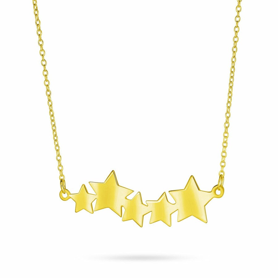 Shop Women Bling Jewelry Delicate Pendant Necklaces | Patriotic American Stars Name Plated Pendant Necklace Plated