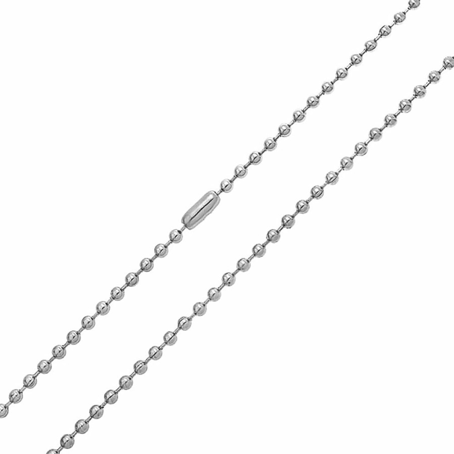 Shop Men Bling Jewelry Mens Necklace Chains | Shot Bead Ball Chain Necklace Gold Silver Stainless Steel Men 3Mm 18-30"