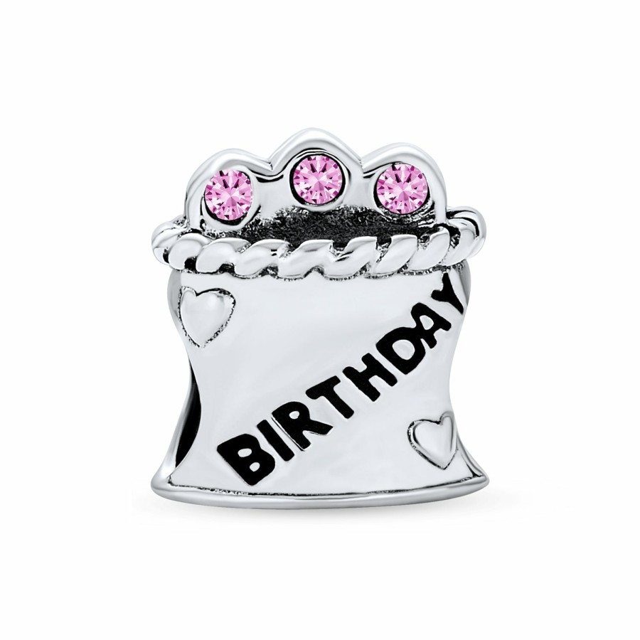 Shop Women Bling Jewelry Unique Charms | Celebration Book Words Happy Birthday Cake Cone Charm Bead .925