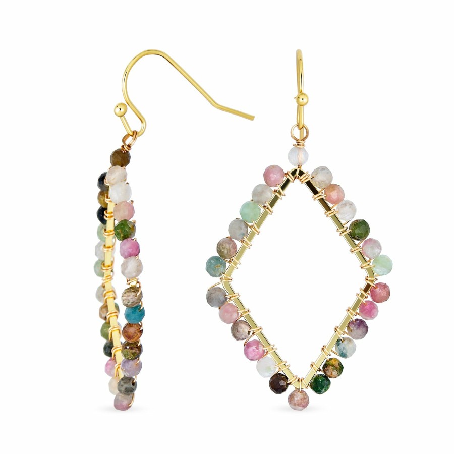 Shop Women Bling Jewelry Dangle Drop Earrings | Gemstone Healing Chakra Cluster Beads Bracelet Earrings