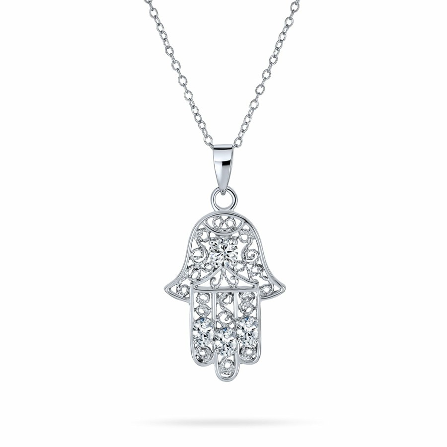 Shop Women Bling Jewelry Pendant Necklaces | Religious Evil Eye Star Of David Hamsa Hand Earrings Pendant