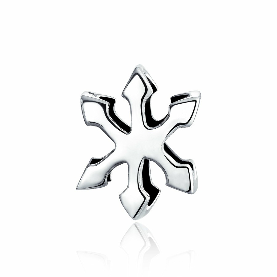 Shop Women Bling Jewelry Christmas Charms Beads | Holiday Winter Snowflake Shape Charm Bead .925 Sterling Silver