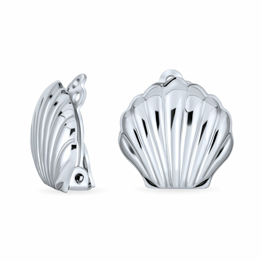 Shop Women Bling Jewelry Clip On Earrings | Seashell Clip On Earrings Non Pierced Ears Sterling Alloy Clip