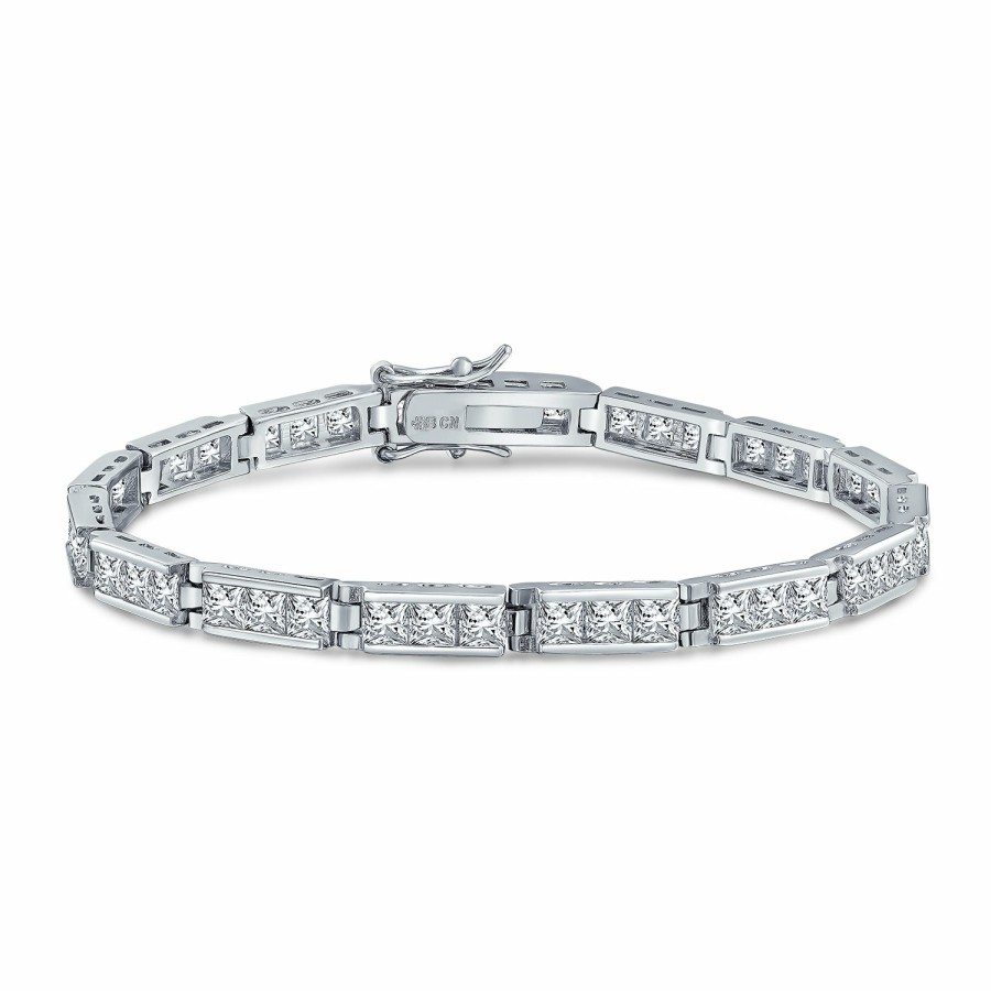 Shop Women Bling Jewelry Tennis Bracelets | Xoxo Hugs Kisses Past Present Future Cz Tennis Bracelet Cz .925 Silver