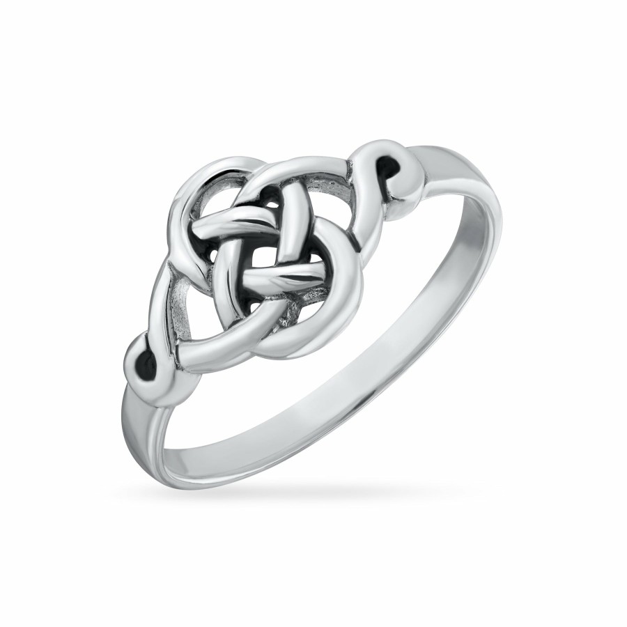 Shop Women Bling Jewelry Engravable Rings | Bff Infinity Knot Irish Celtic Band Ring .925 Sterling 1Mm Band Silver