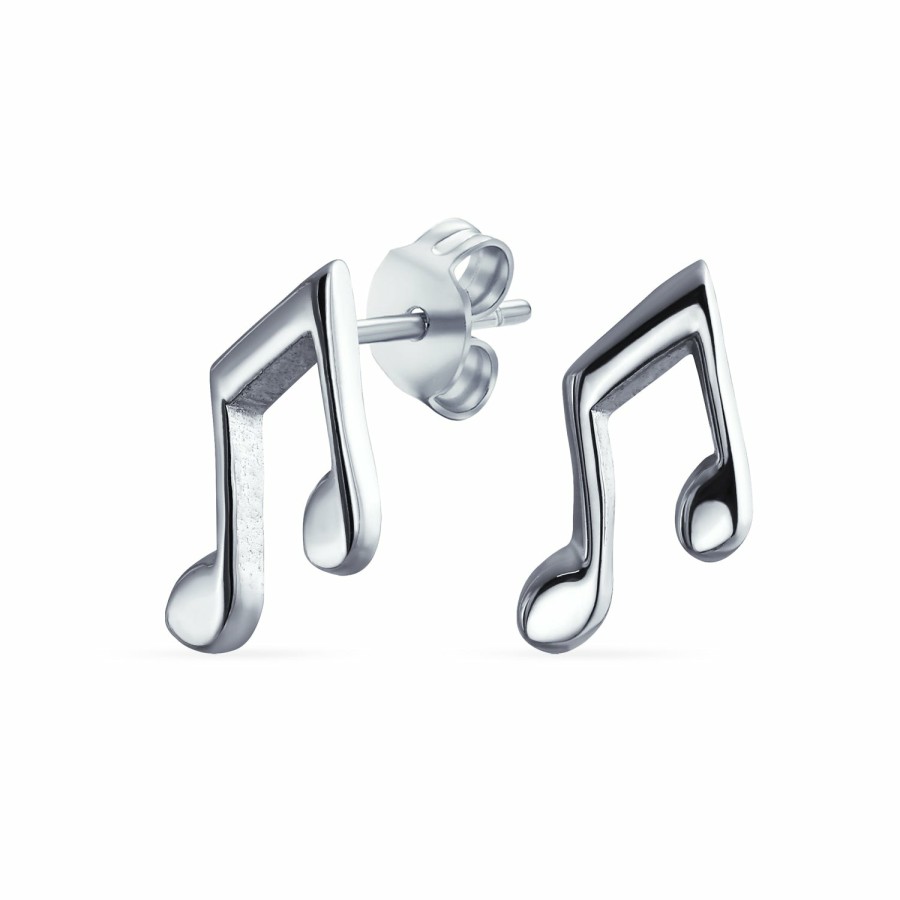 Shop Women Bling Jewelry | Teacher Music Notes Threader Stud Earrings Charm Bracelet .925 Silver