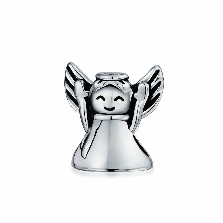 Shop Women Bling Jewelry Unique Charms | Protection Inspirational Guardian Angel Bead Charm .925 Sterling Silver