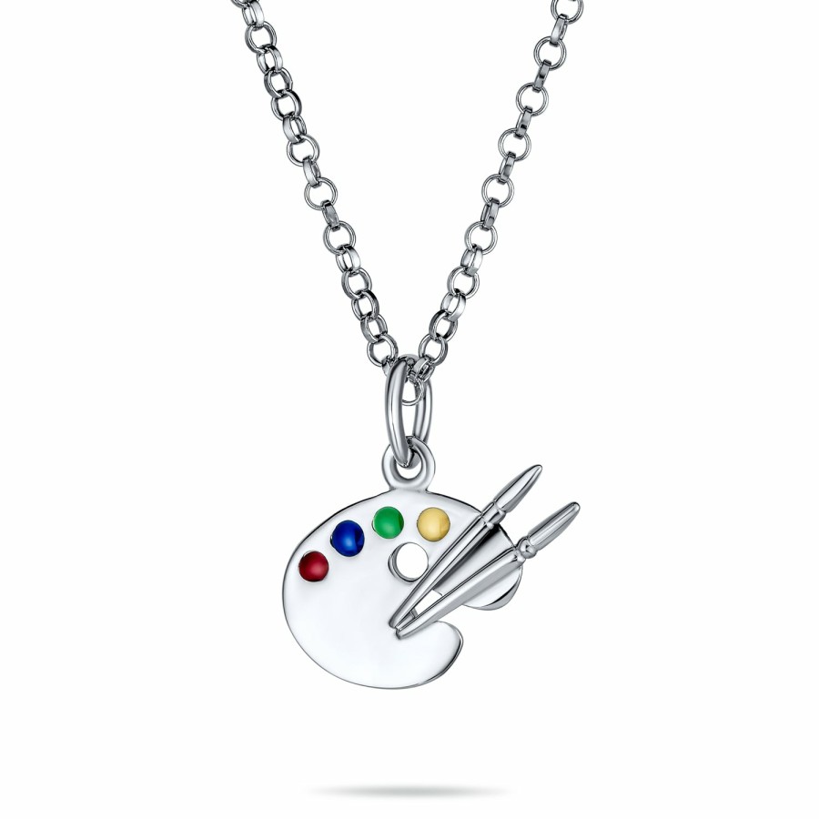 Shop Women Bling Jewelry | Painter Artist Palette Dangle Earrings Pendant Necklace .925 Sterling