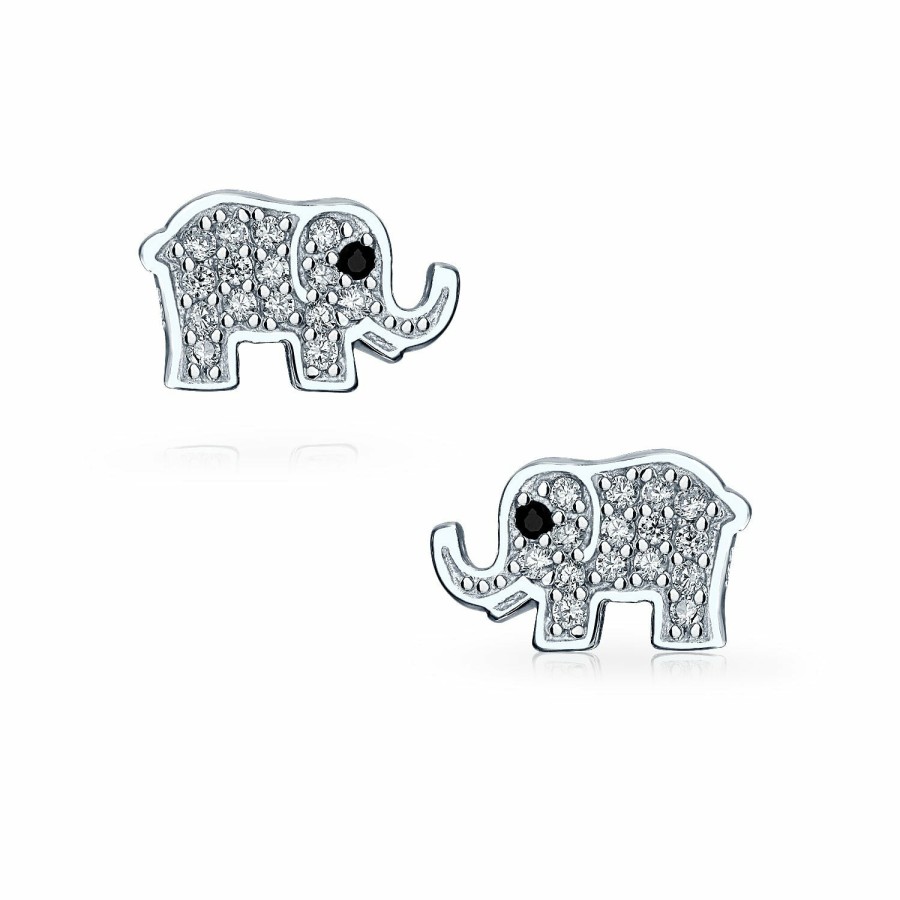 Shop Women Bling Jewelry Stud Earrings | Wise Elephant Shimmering Cubic Zirconia Stud Earrings Sterling Silver