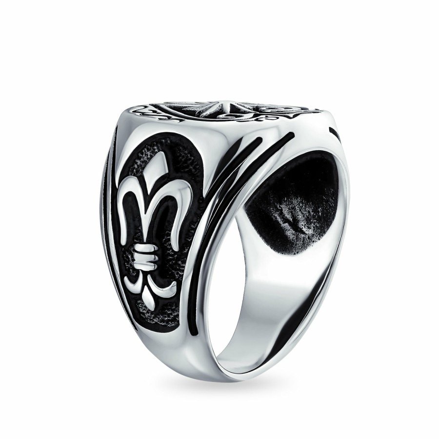 Shop Men Bling Jewelry Mens Rings | Large Good Luck Black Ace Of Spade Ring For Men .925 Sterling Silver