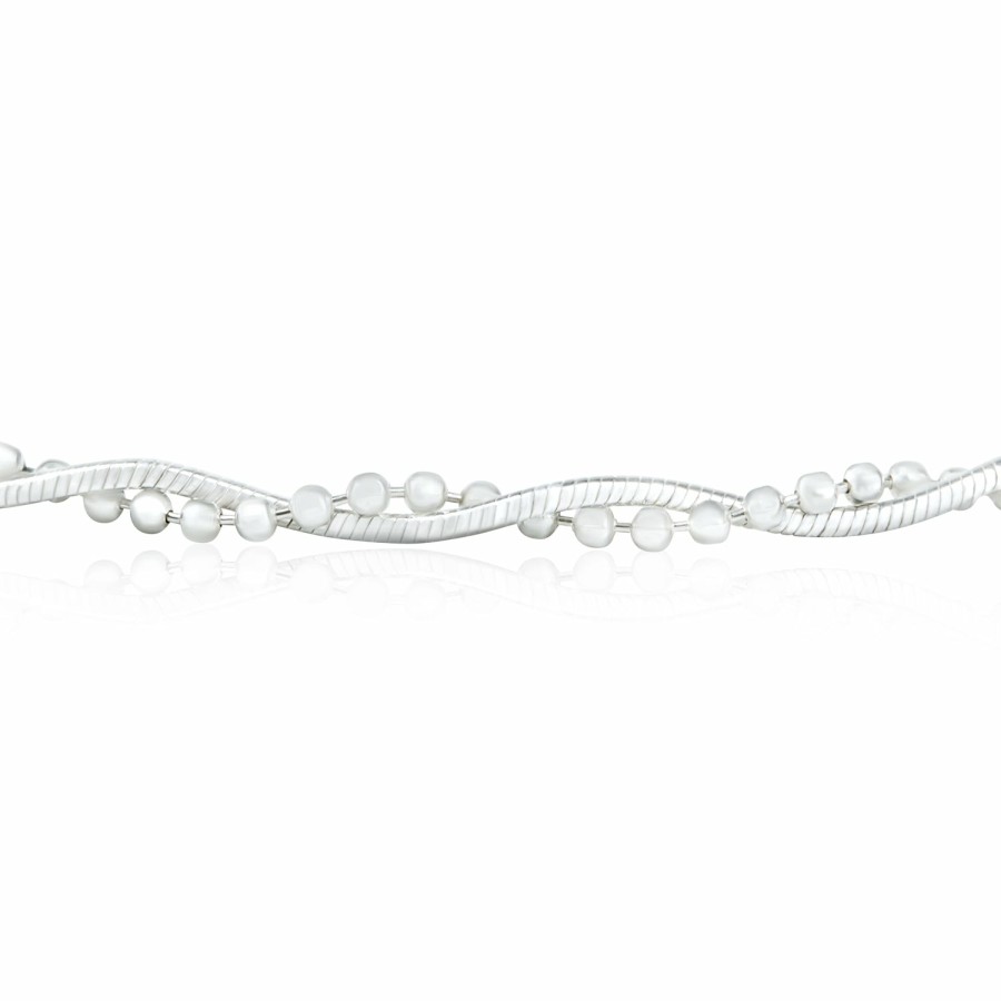 Shop Women Bling Jewelry Ankle Bracelets | Twisted Bead Snake Chain Anklet Hot Wife .925 Sterling Silver Extender