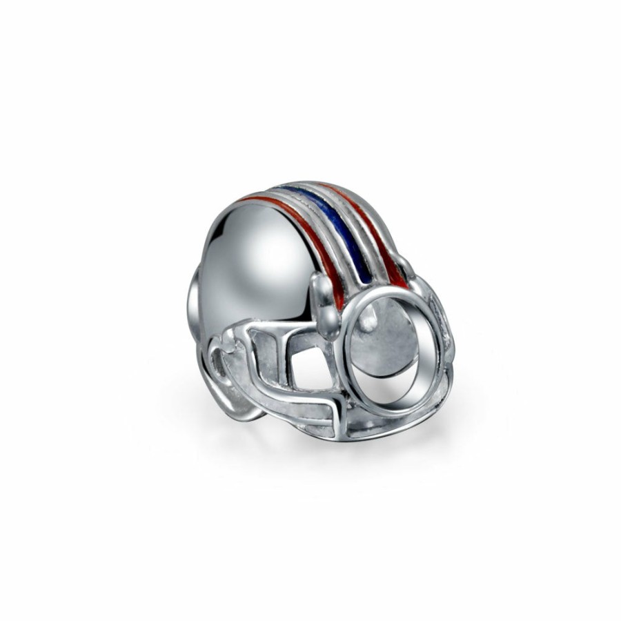 Shop Women Bling Jewelry Unique Charms | American Football Player Sports Team Helmet Charm Bead Sterling