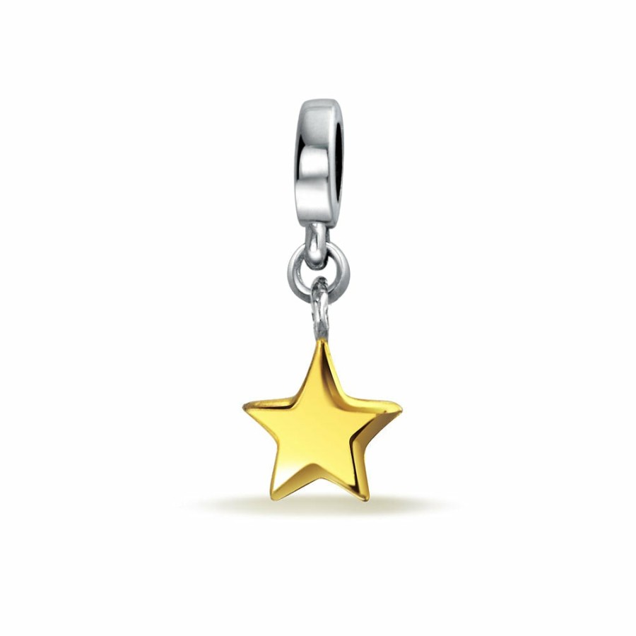 Shop Women Bling Jewelry Christmas Charms Beads | Celestial Sparkling Cz Crescent Moon Star Charm Bead Sterling