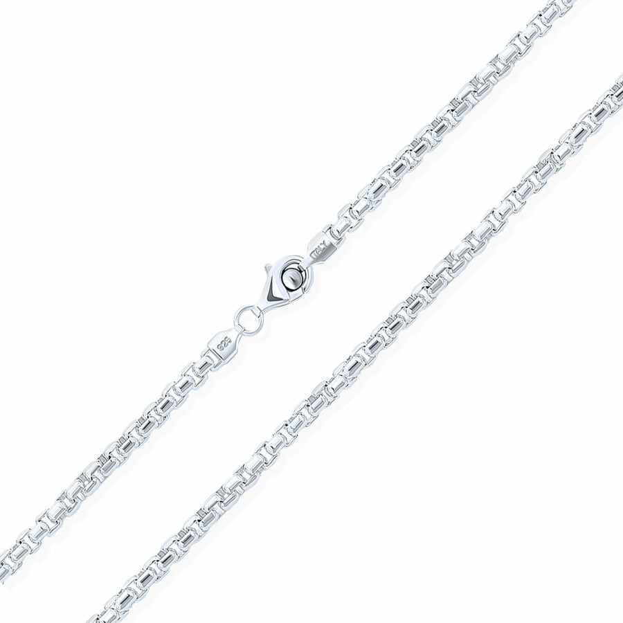 Shop Women Bling Jewelry Chains Necklaces | Men'S Heavy Paper Clip Venetian Box Link Chain Necklace .925 Silver 16-30 Inch