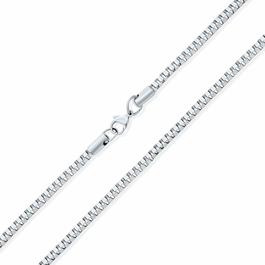 Shop Women Bling Jewelry Chains Necklaces | Men'S Heavy Paper Clip Venetian Box Link Chain Necklace .925 Silver 16-30 Inch